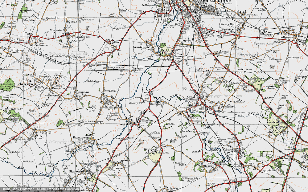 Old Map of Hauxton, 1920 in 1920