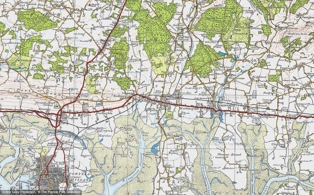 Old Map of Havant, 1919 in 1919