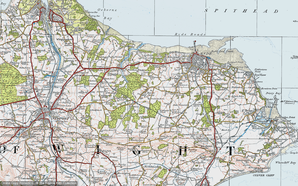 Old Map of Historic Map covering Blackbridge Brook in 1919
