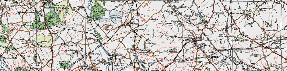 Old map of Havercroft in 1924