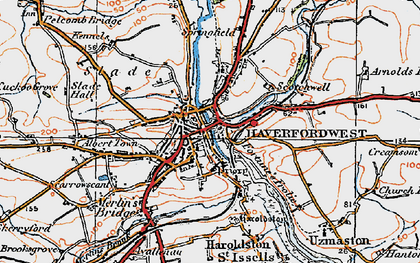Old map of Haverfordwest in 1922