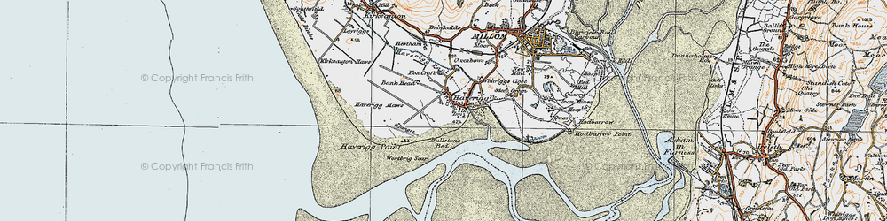 Old map of Wortbrig Scar in 1925