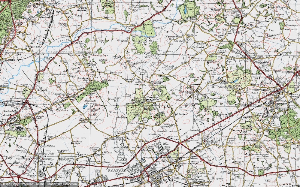 Old Map of Havering-atte-Bower, 1920 in 1920