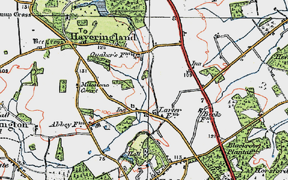 Old map of Haveringland in 1922