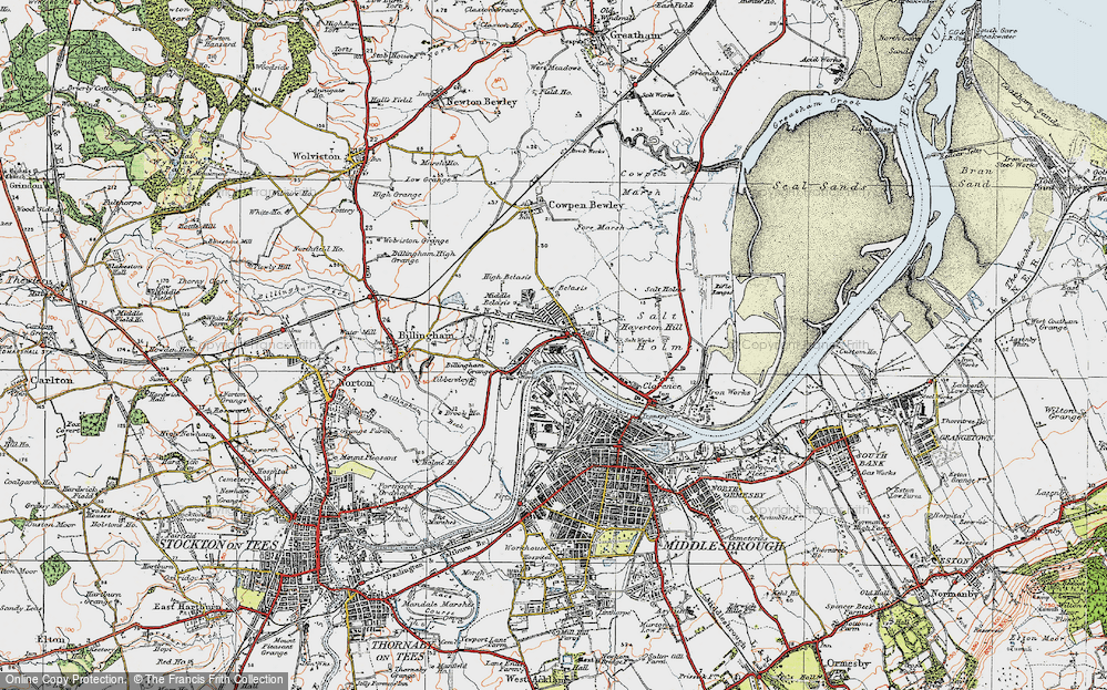 Old Map of Haverton Hill, 1925 in 1925