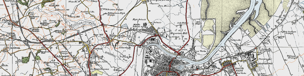 Old map of Haverton Hill in 1925