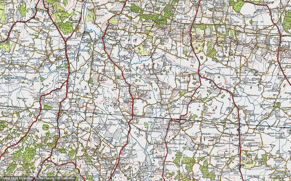 Old Map of Historic Map covering Bradenbury in 1921