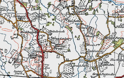 Old map of Bradenbury in 1921
