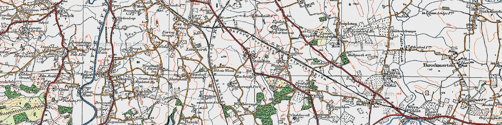 Old map of Hawbridge in 1919