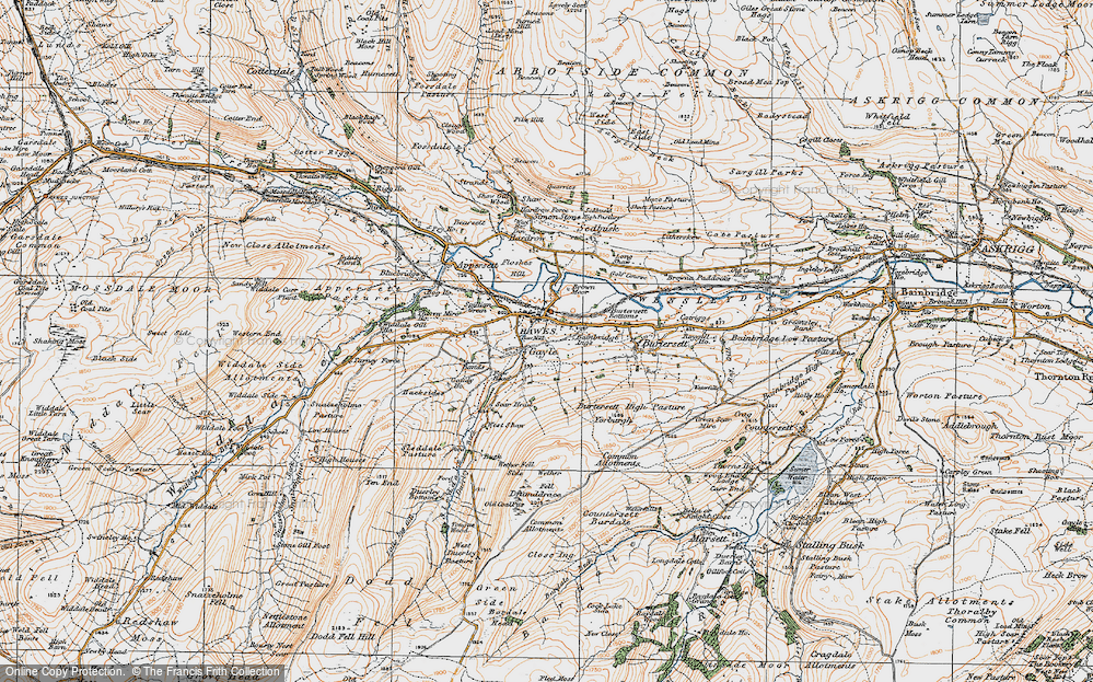 Old Map of Hawes, 1925 in 1925