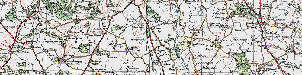 Old map of Hawgreen in 1921