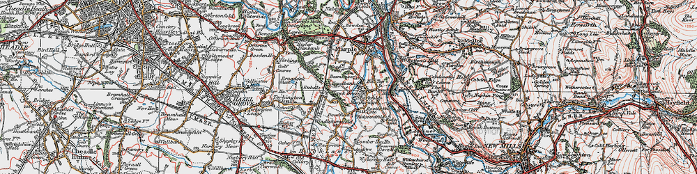 Old map of Hawk Green in 1923