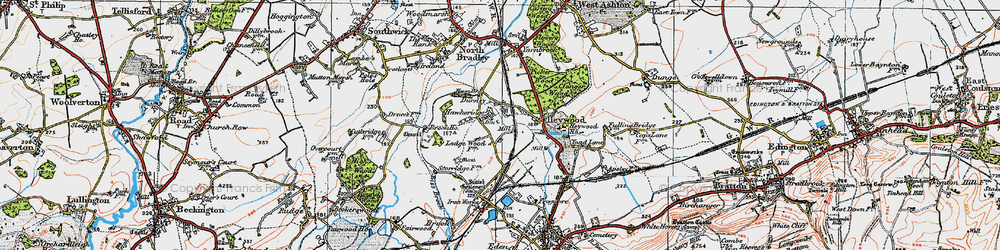 Old map of Hawkeridge in 1919