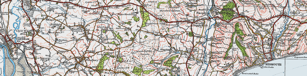 Old map of Hawkerland in 1919