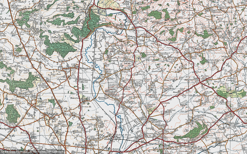Old Map of Hawkersland Cross, 1920 in 1920