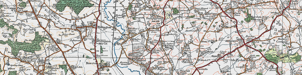 Old map of Hawkersland Cross in 1920