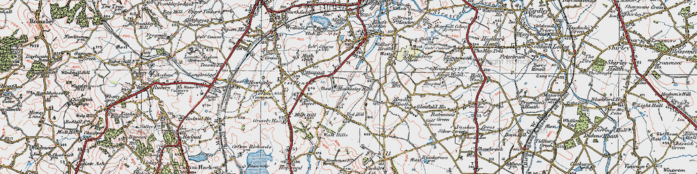 Old map of Hawkesley in 1921
