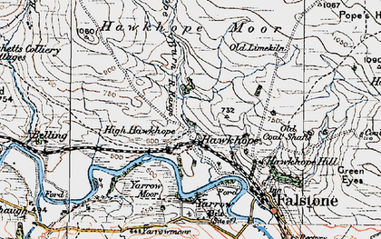 Old map of Belling Burn in 1925