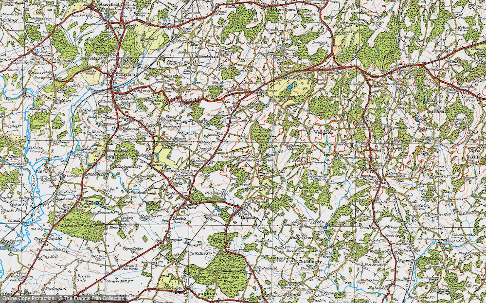 Old Map of Historic Map covering Bushbury in 1920