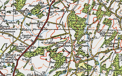 Old map of Hawkhurst Common in 1920