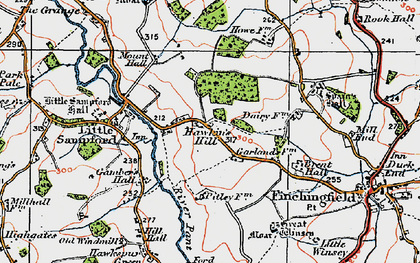 Old map of Hawkin's Hill in 1919