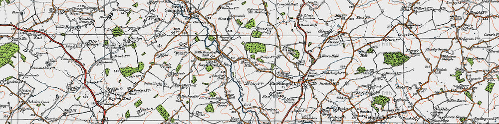Old map of Hawkin's Hill in 1919