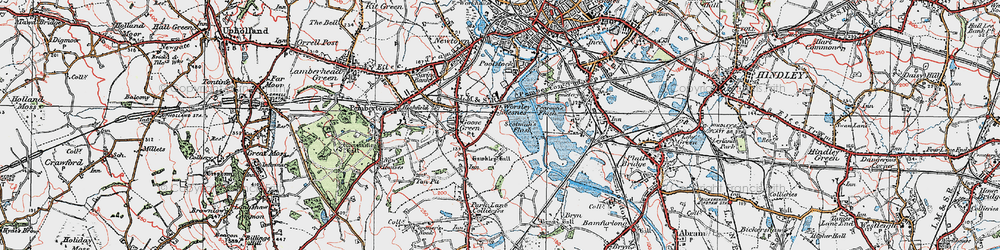 Old map of Hawkley in 1924