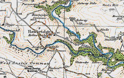 Old map of Hawkridge in 1919
