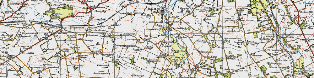 Old map of Hawksdale in 1925