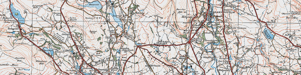 Old map of Hawkshaw in 1924