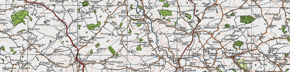 Old map of Hawkspur Green in 1919