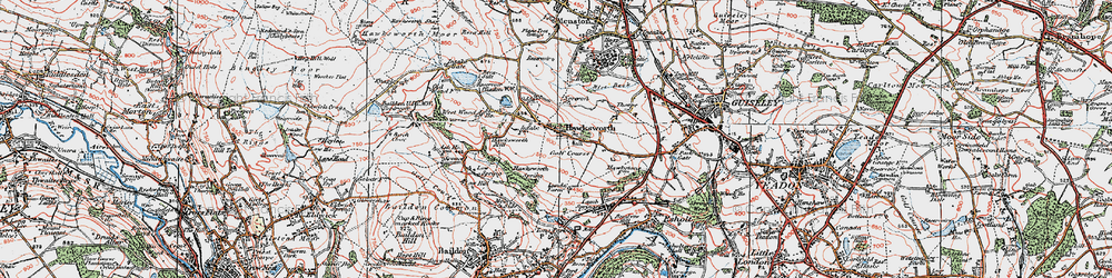 Old map of Hawksworth in 1925