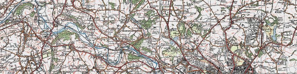 Old map of Hawksworth in 1925