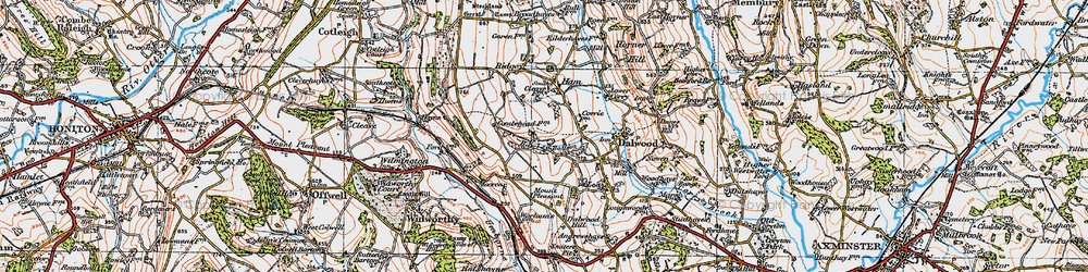 Old map of Hawley Bottom in 1919