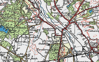 Old map of Hawley Lane in 1919