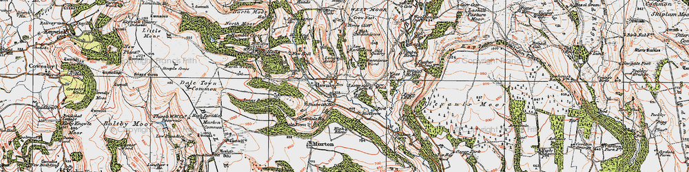Old map of Woolhouse Croft in 1925