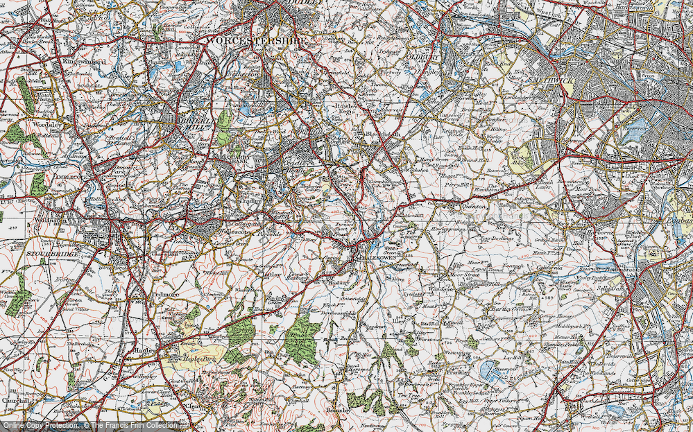 Old Map of Hawne, 1921 in 1921