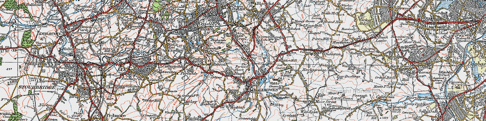 Old map of Hawne in 1921