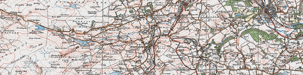 Old map of Haworth in 1925
