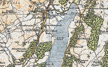 Old map of Brantwood in 1925