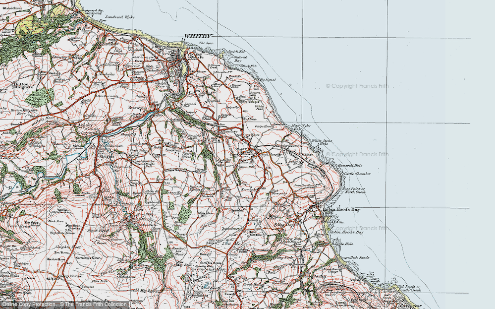 Old Map of Hawsker, 1925 in 1925