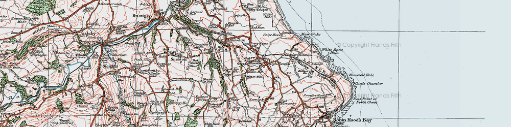 Old map of Hawsker in 1925