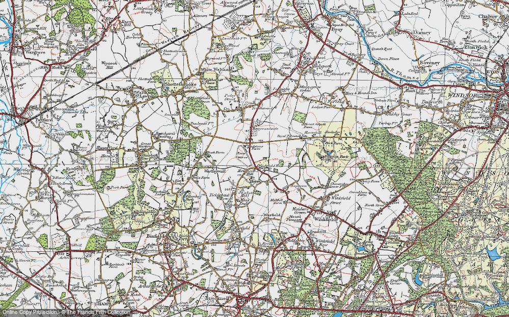 Old Map of Hawthorn Hill, 1919 in 1919