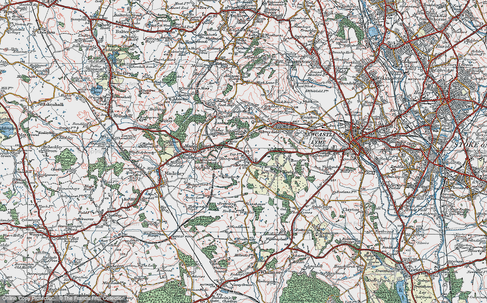 Old Map of Historic Map covering Bromley Green in 1921