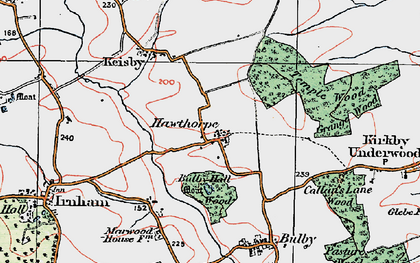 Old map of Hawthorpe in 1922