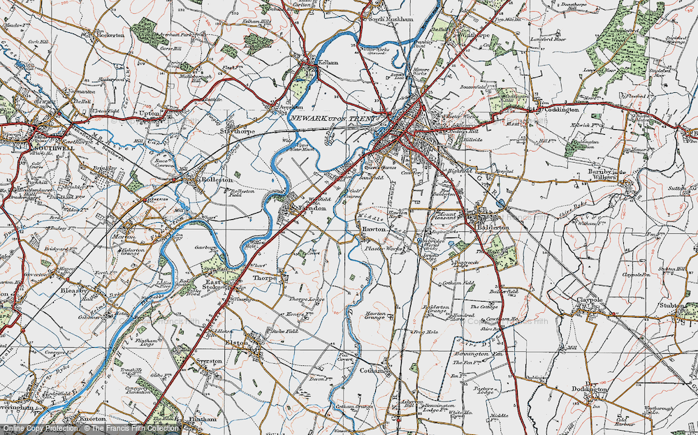 Old Map of Hawton, 1921 in 1921