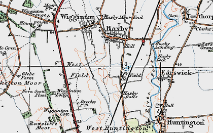 Old map of Haxby in 1924