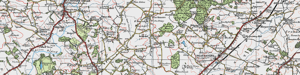 Old map of Hay Green in 1920