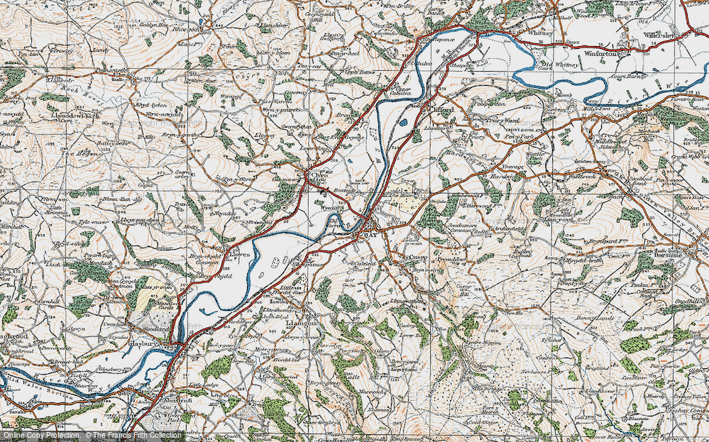 Old Map of Hay-on-Wye, 1919 in 1919