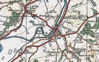 Old map of Hay-on-Wye in 1919